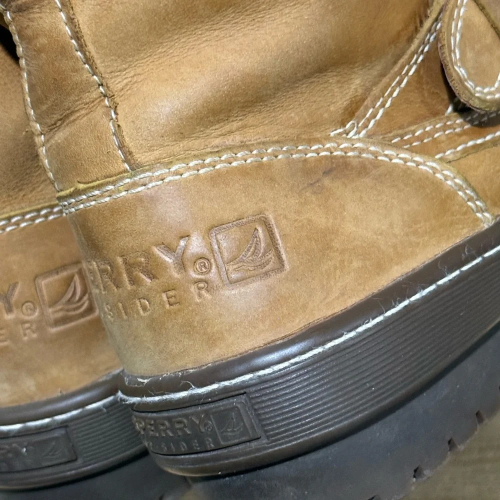 Sperry Saltwater‎ Leather Duck Boot Faux Fur Cuff Size 7 A38